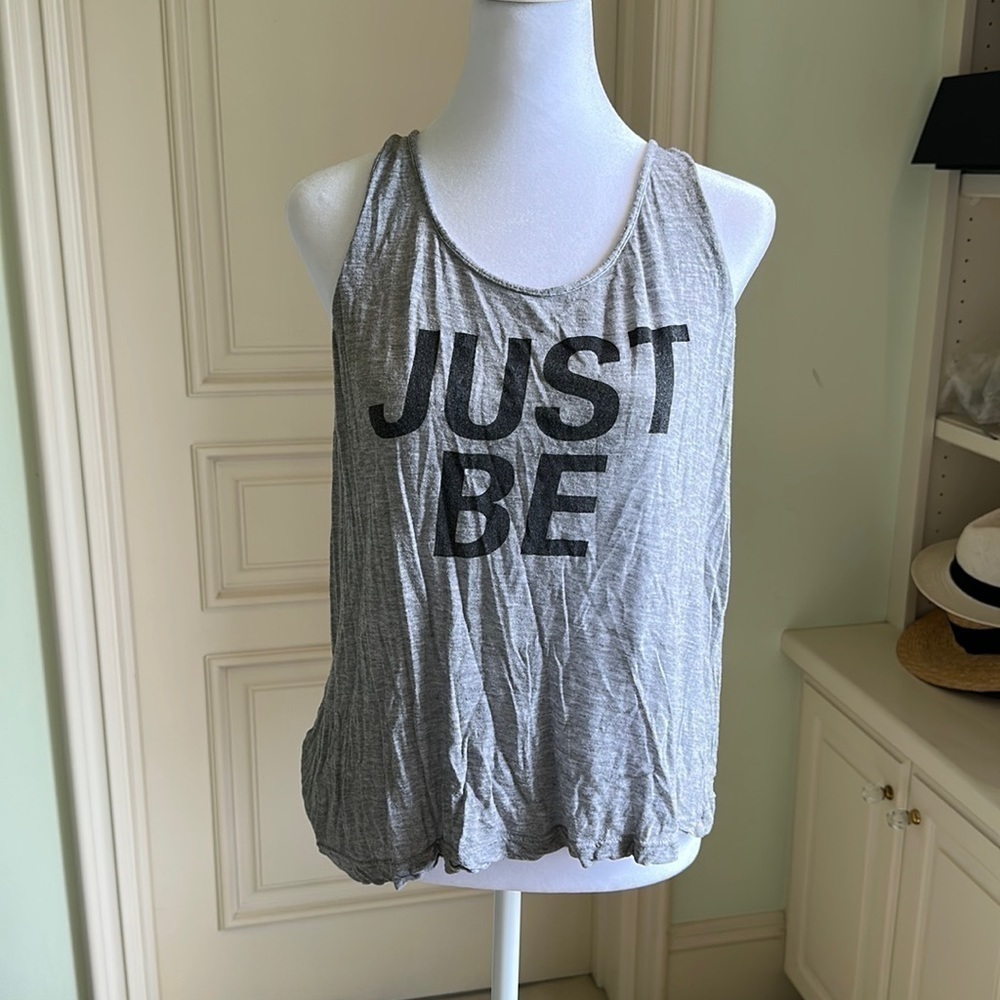 Ellie “Just Be” Gray Tank Top